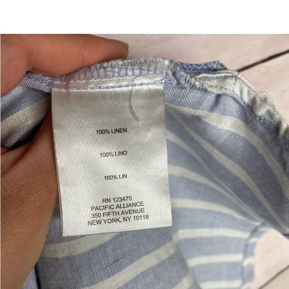 Ellen Tracy women’s 100% linen, stripes, sleeveless tank top! Summer vibes! Med. - Picture 12 of 17